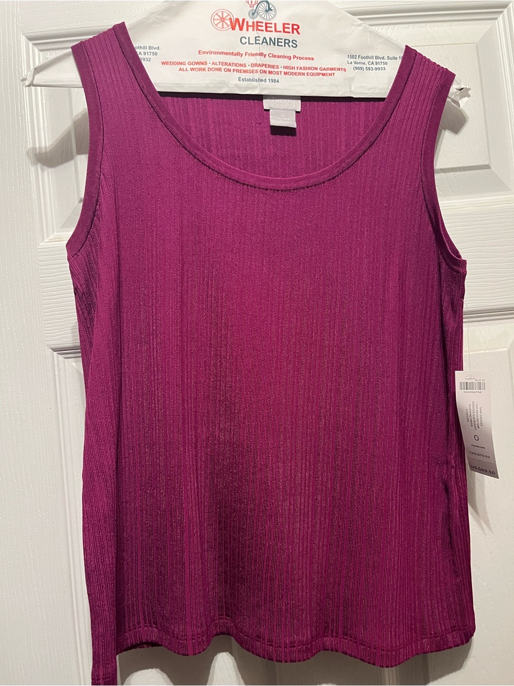 Chico's Ribbed Tank Top - Magenta Pink